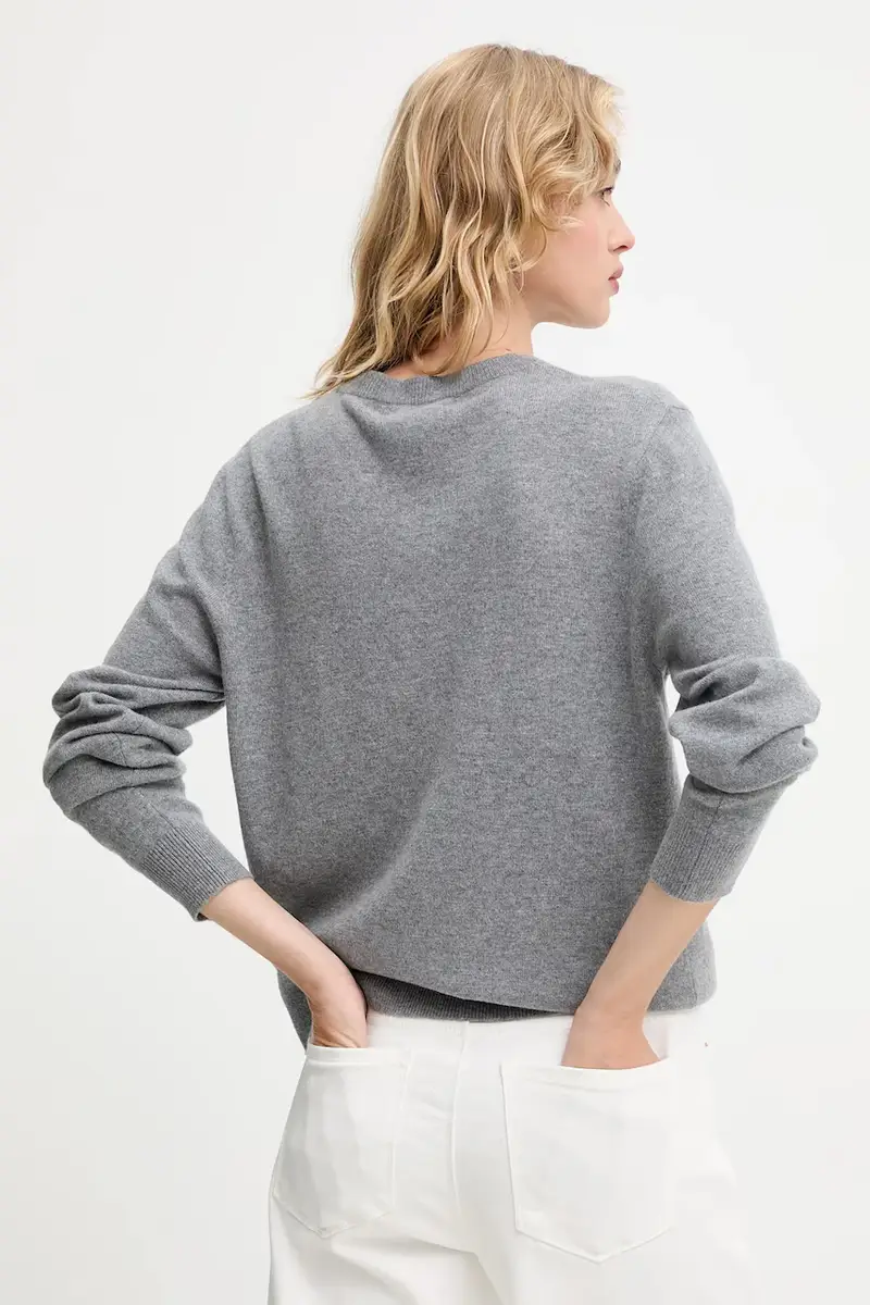 maglione in lana donna colore grigio miniatura 3