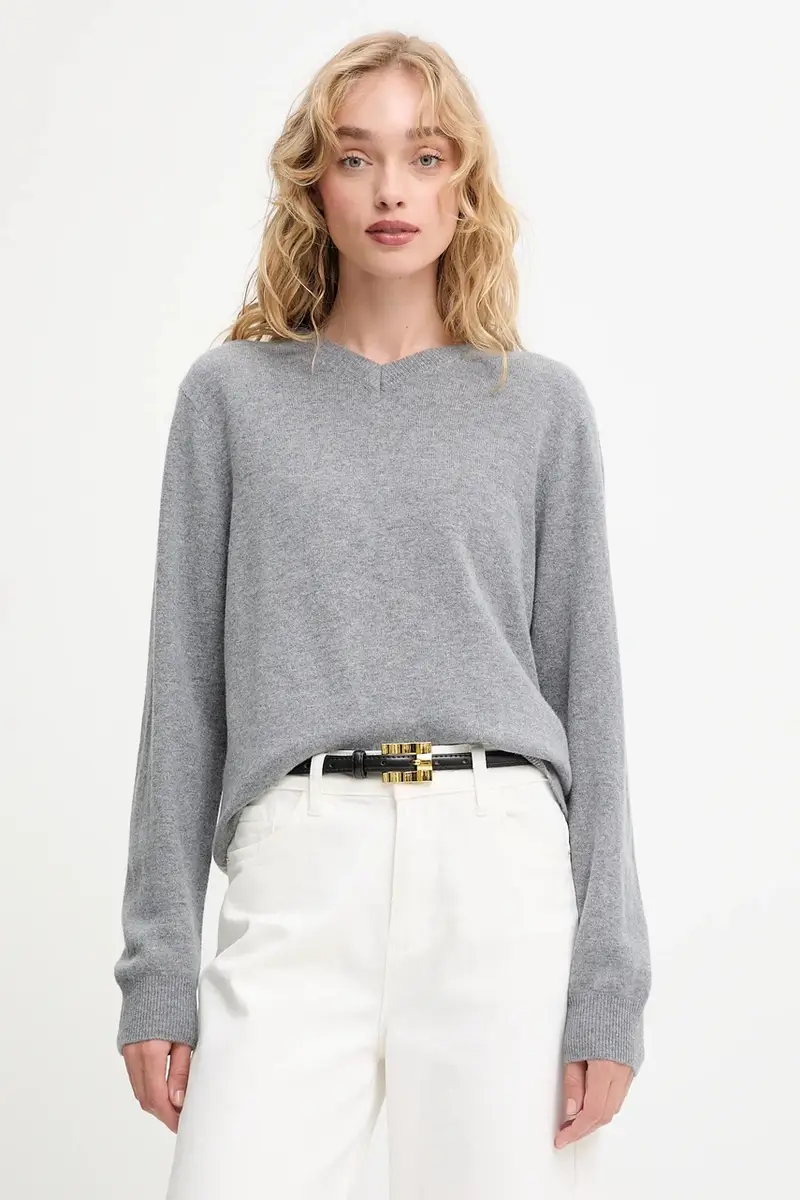 maglione in lana donna colore grigio miniatura 4