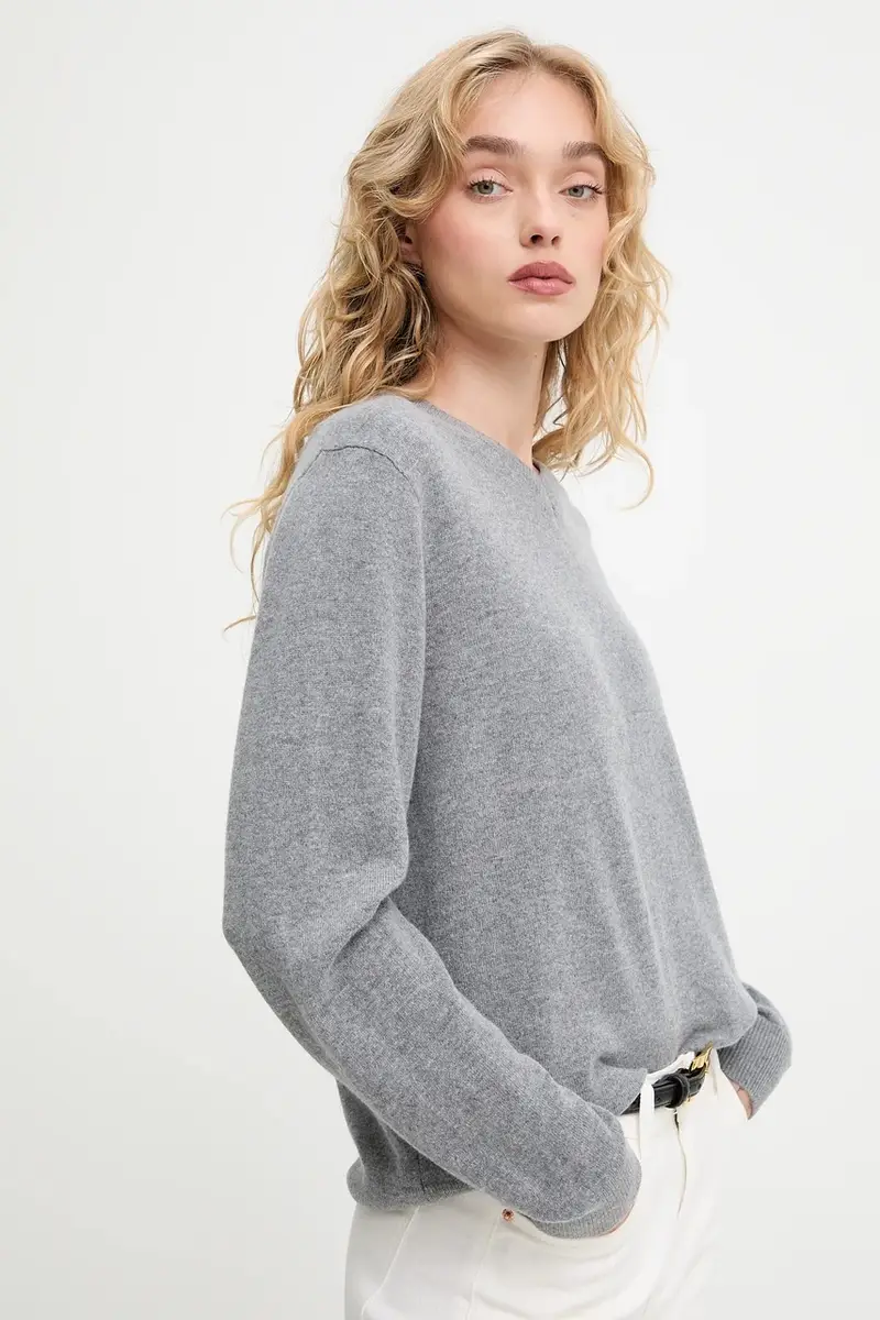 maglione in lana donna colore grigio miniatura 5
