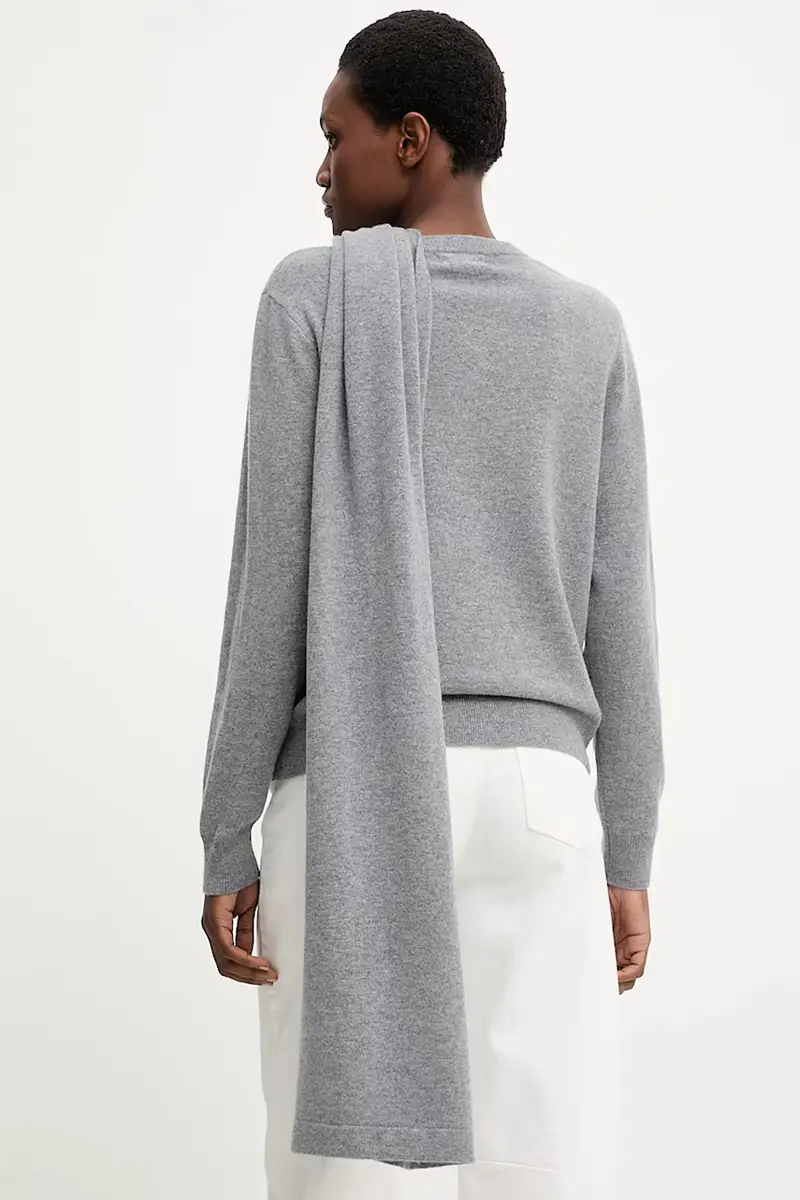 maglione in lana donna colore grigio miniatura 2