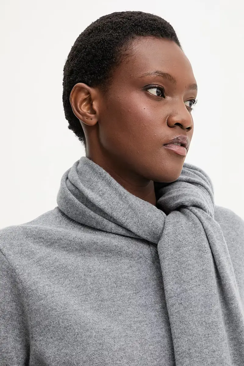 maglione in lana donna colore grigio miniatura 3