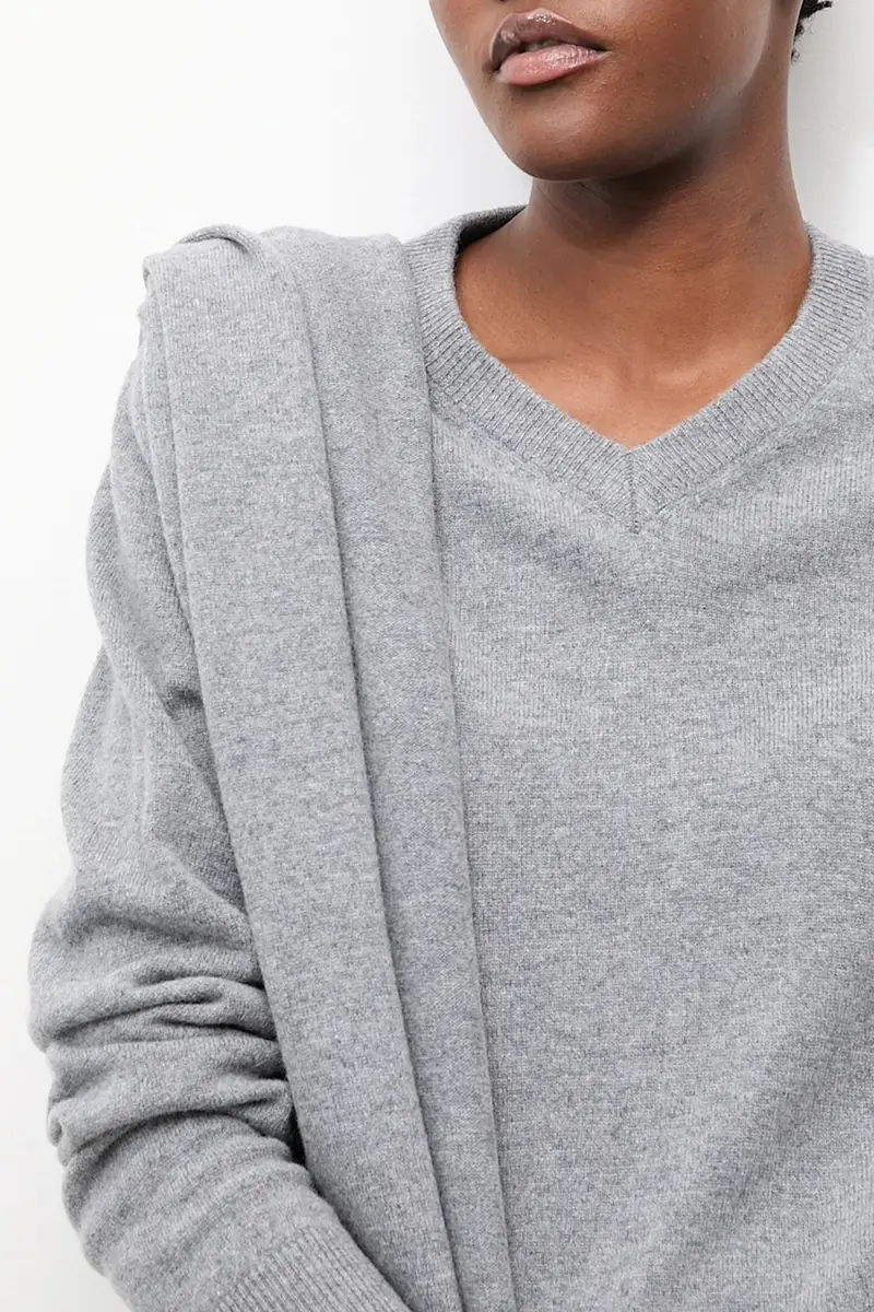 maglione in lana donna colore grigio miniatura 5