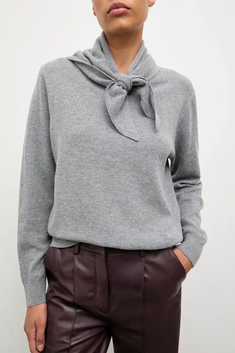 maglione in lana donna colore grigio miniatura 2