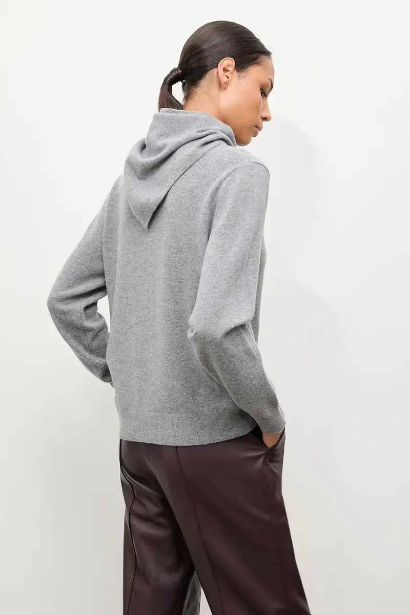 maglione in lana donna colore grigio miniatura 3