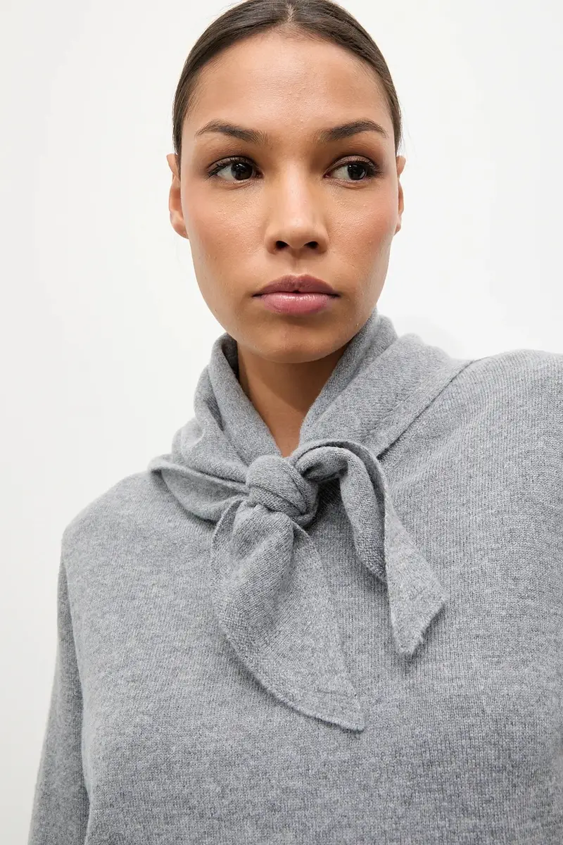 maglione in lana donna colore grigio miniatura 5