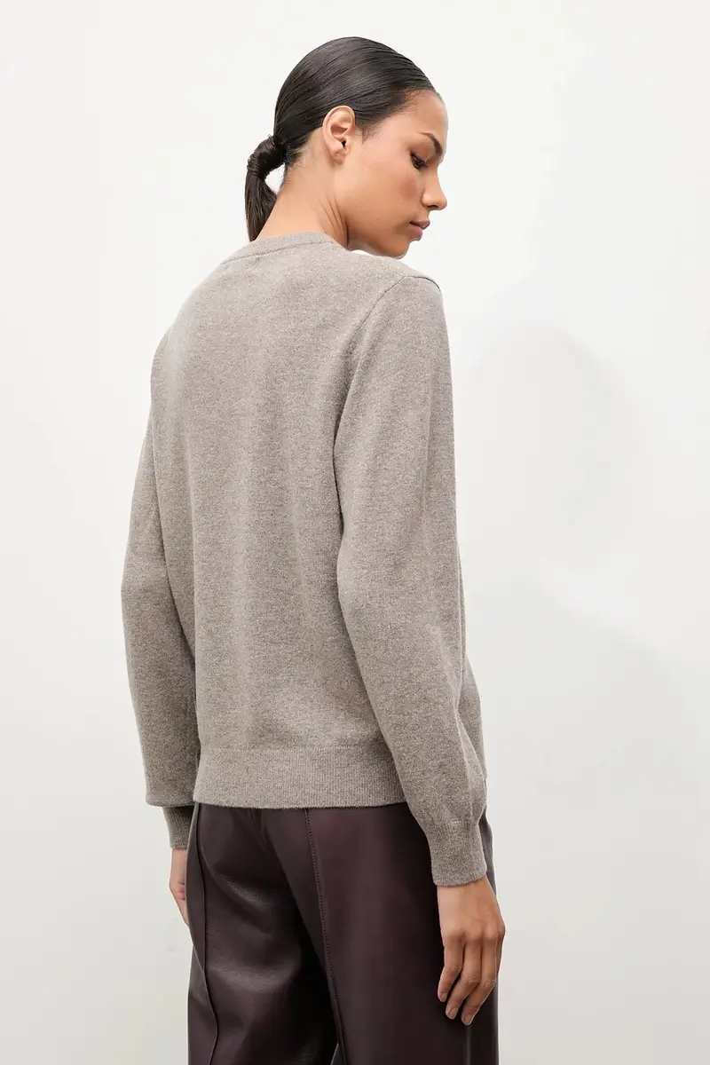 maglione in lana donna colore marrone miniatura 3