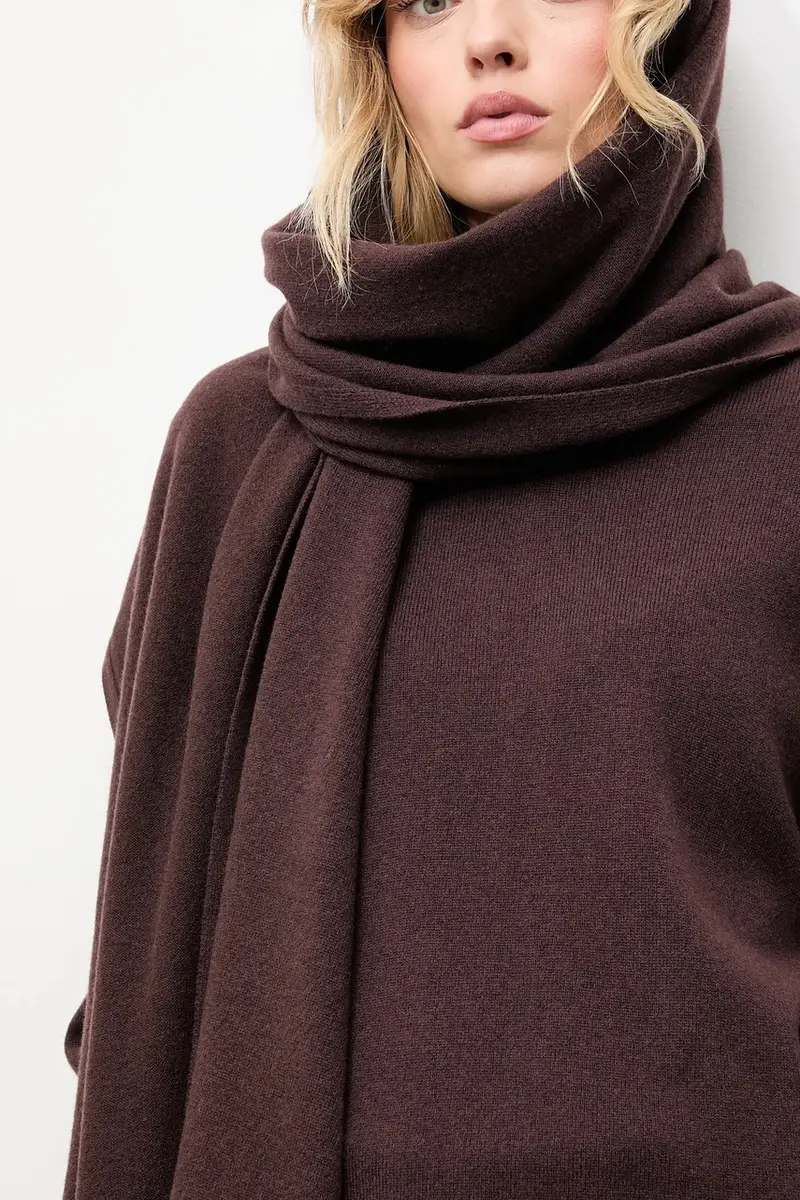 maglione in lana donna colore marrone miniatura 5