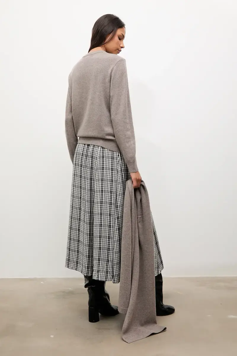 maglione in lana donna colore marrone miniatura 3