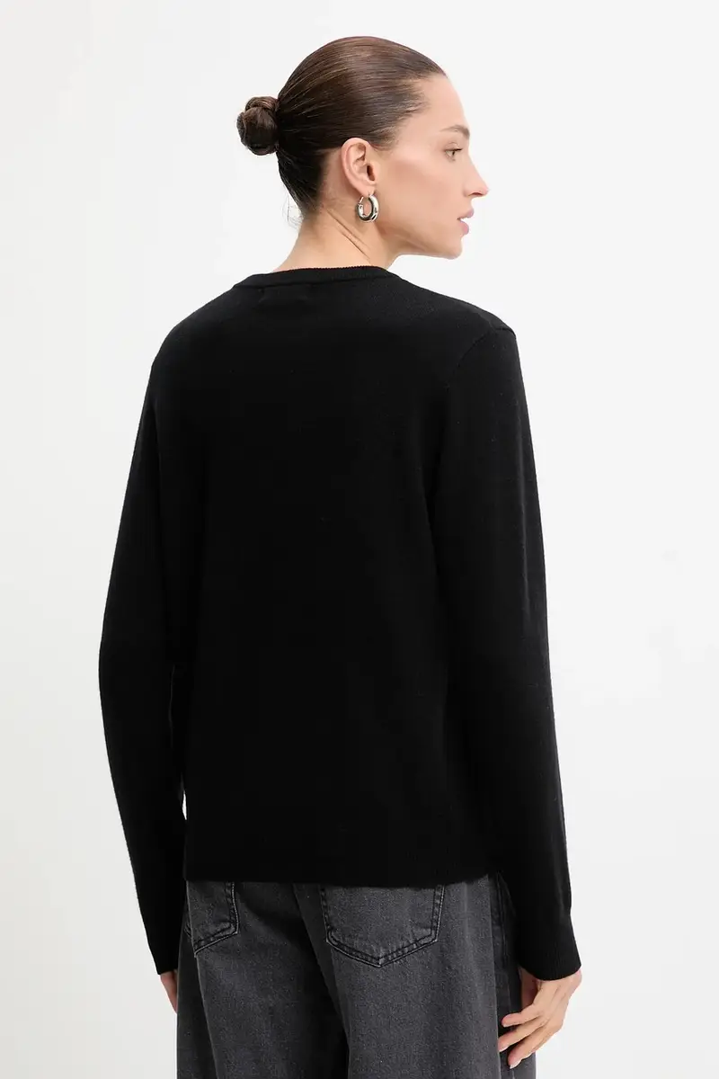 maglione in lana donna colore nero miniatura 3