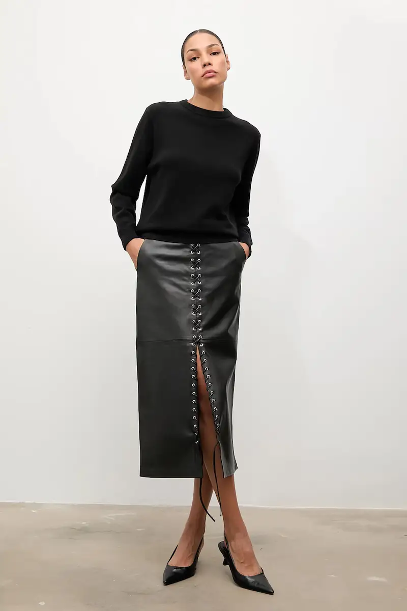 maglione in lana donna colore nero miniatura 2