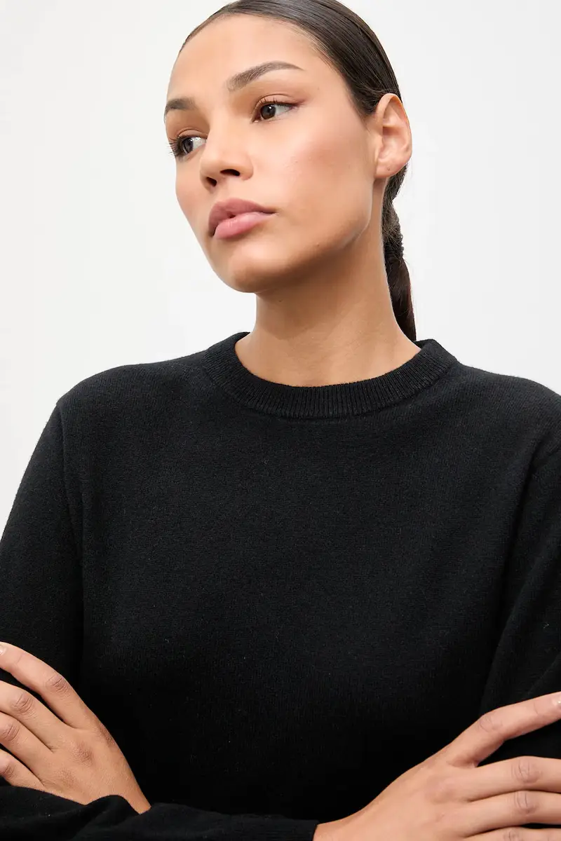 maglione in lana donna colore nero miniatura 4