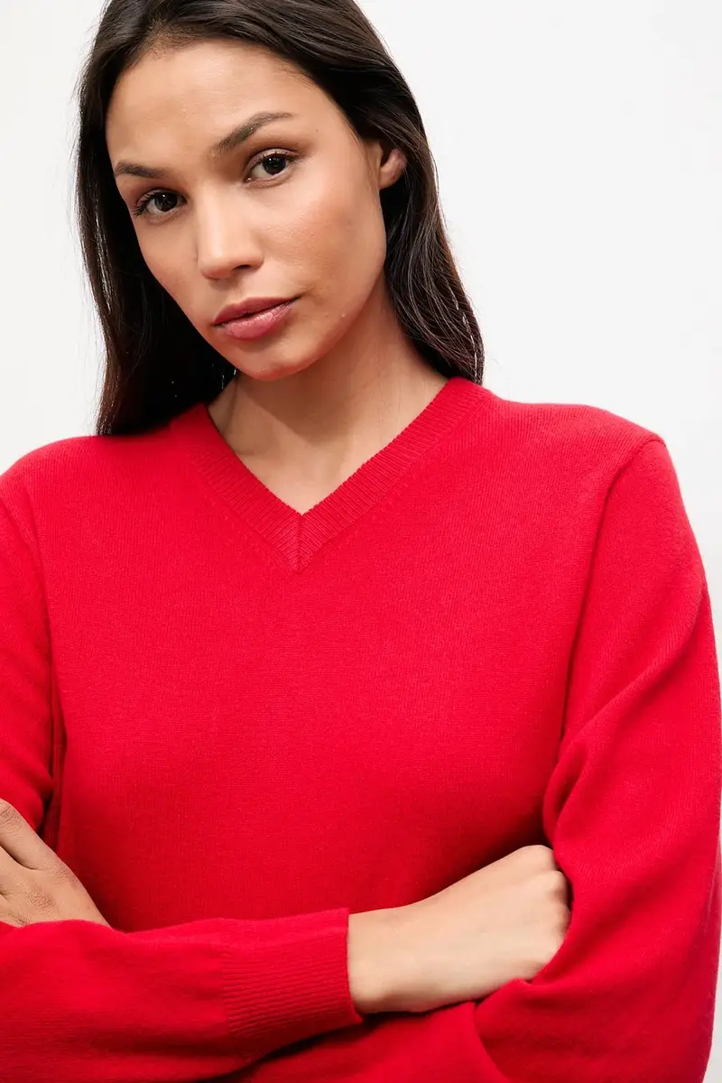 maglione in lana donna colore rosso miniatura 5