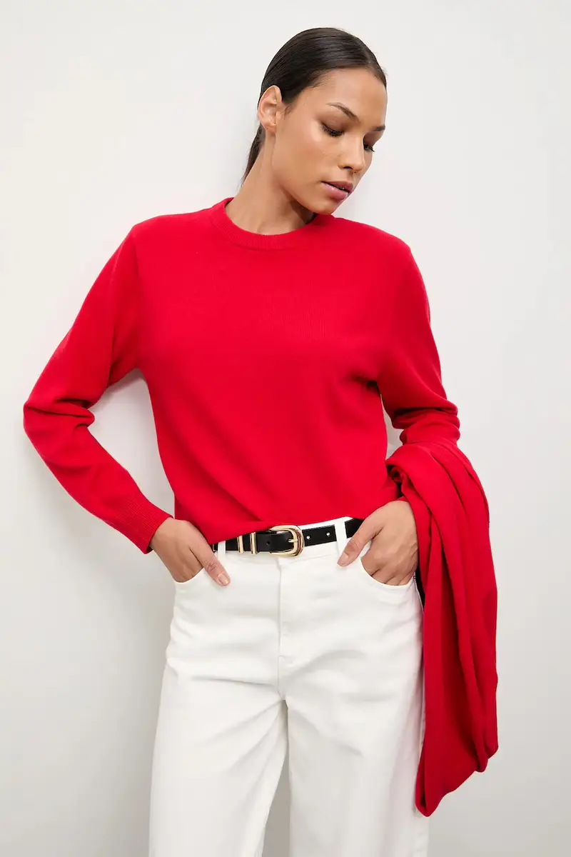 maglione in lana donna colore rosso miniatura 2