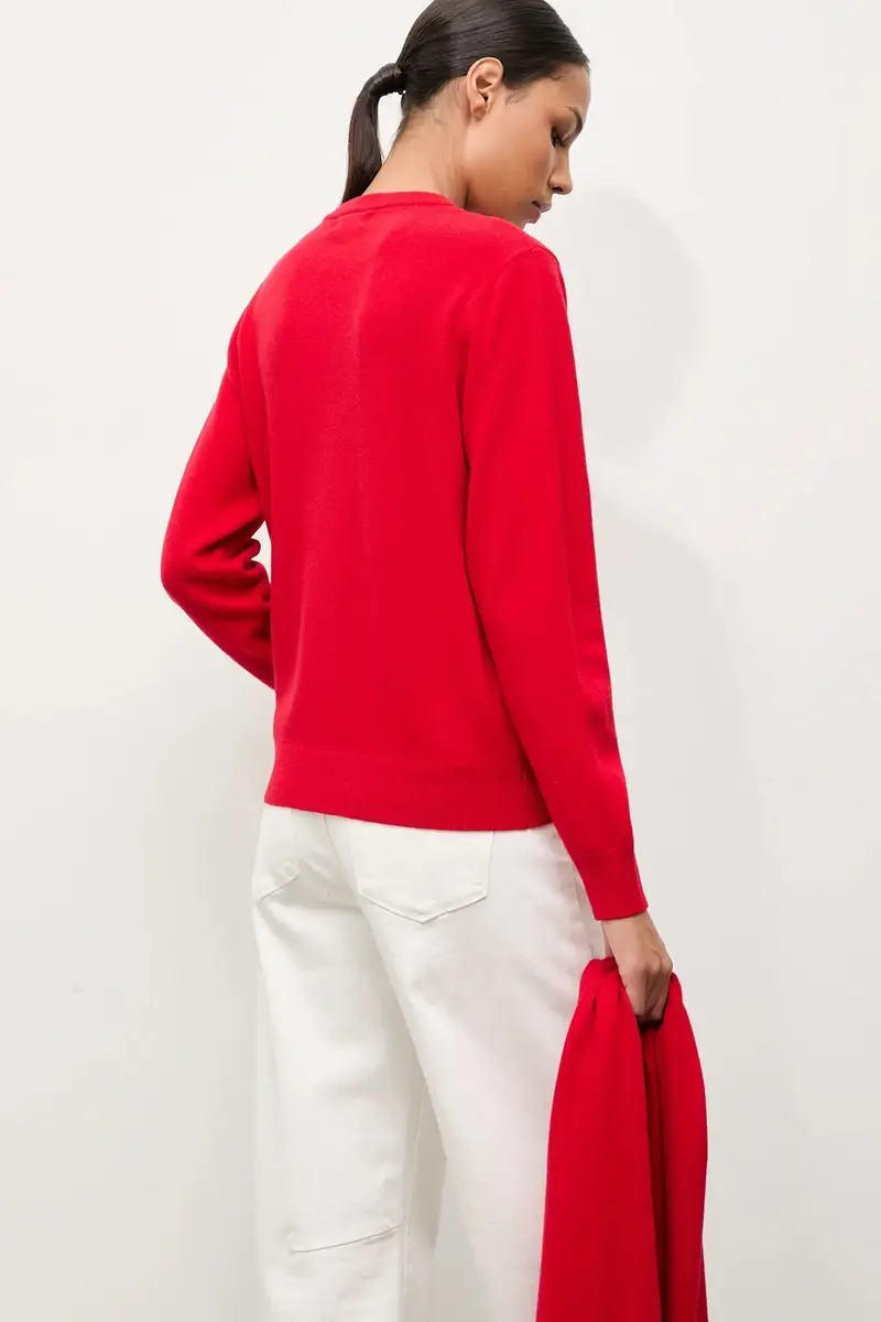 maglione in lana donna colore rosso miniatura 3