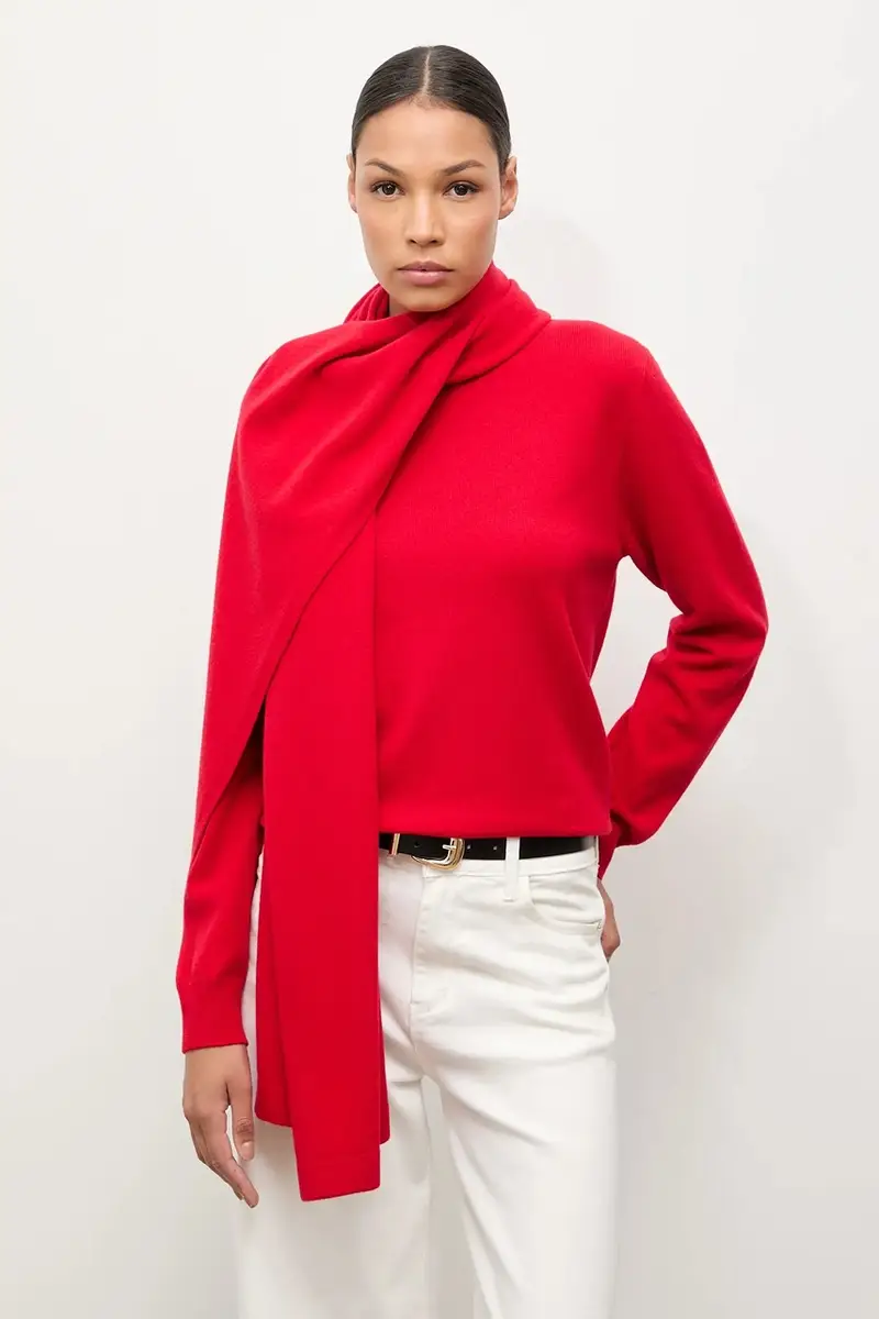 maglione in lana donna colore rosso miniatura 4