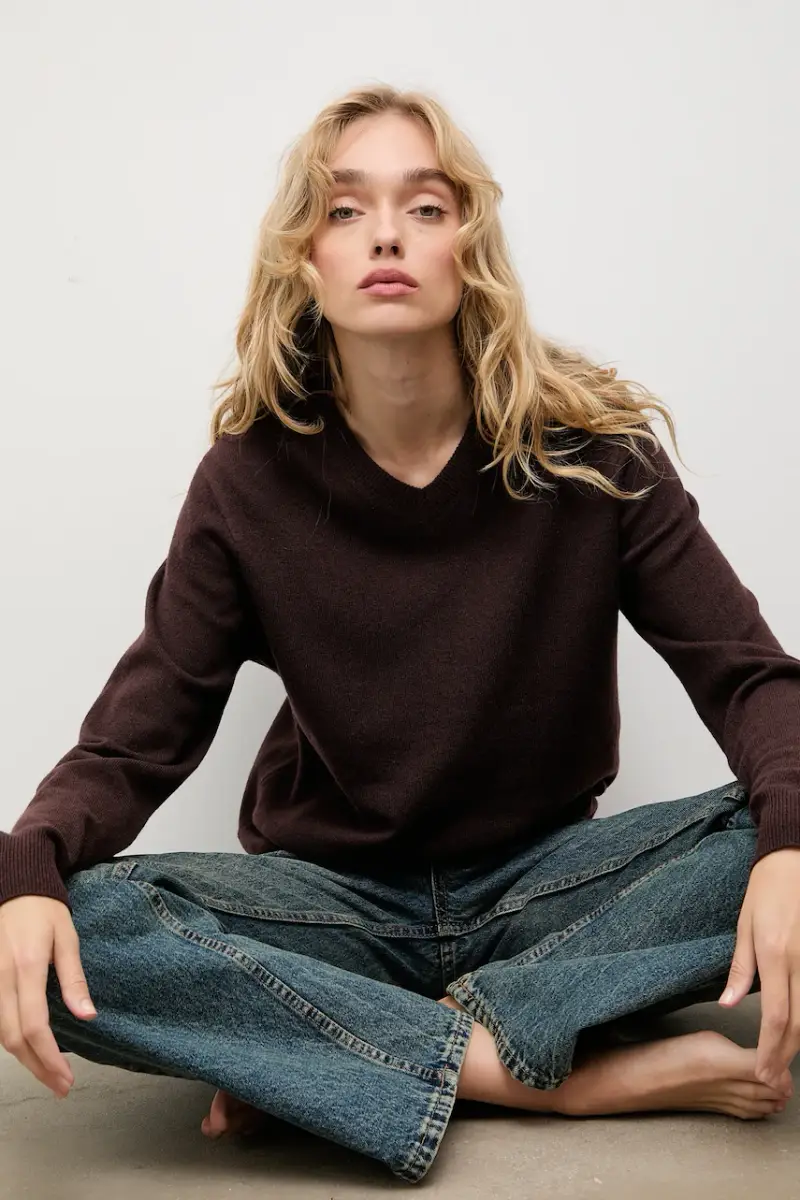 maglione in lana Marrone miniatura 5