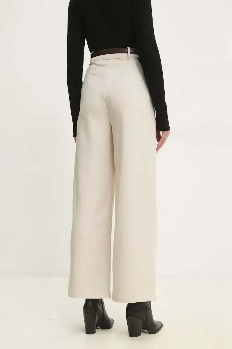 pantaloni donna colore beige miniatura 3