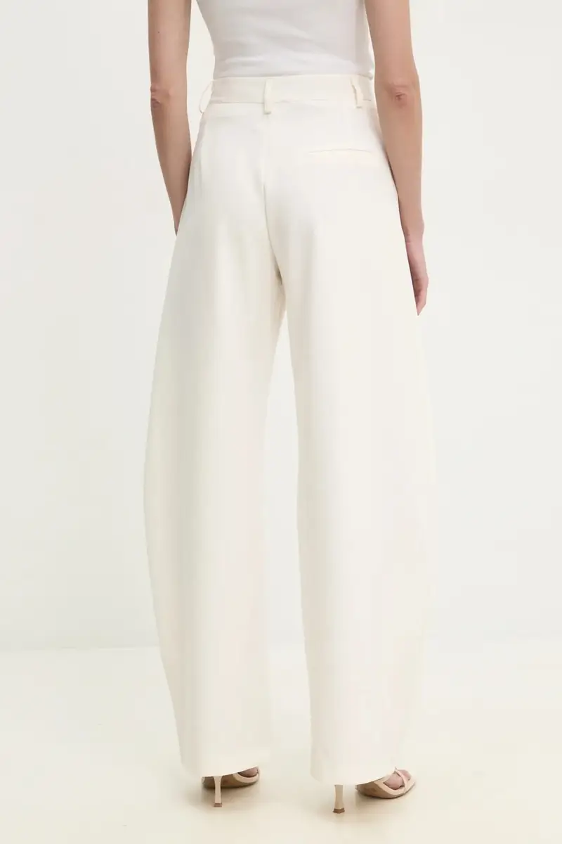 pantaloni donna colore beige miniatura 3