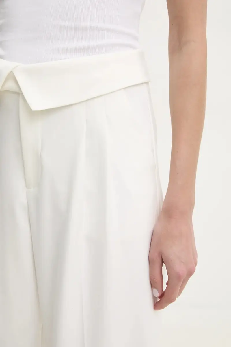 pantaloni donna colore bianco miniatura 4