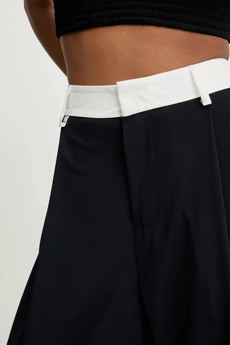 pantaloni donna colore blu navy miniatura 4