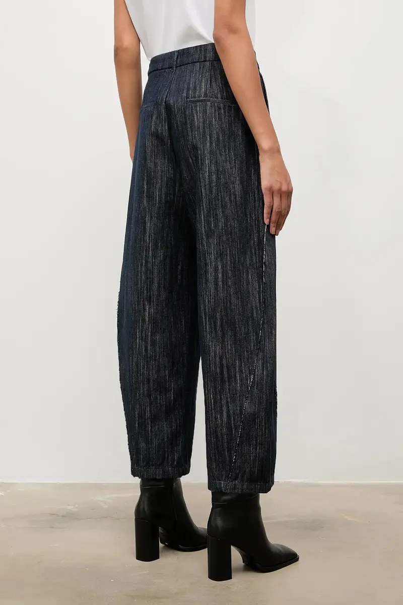 pantaloni donna colore blu navy miniatura 4