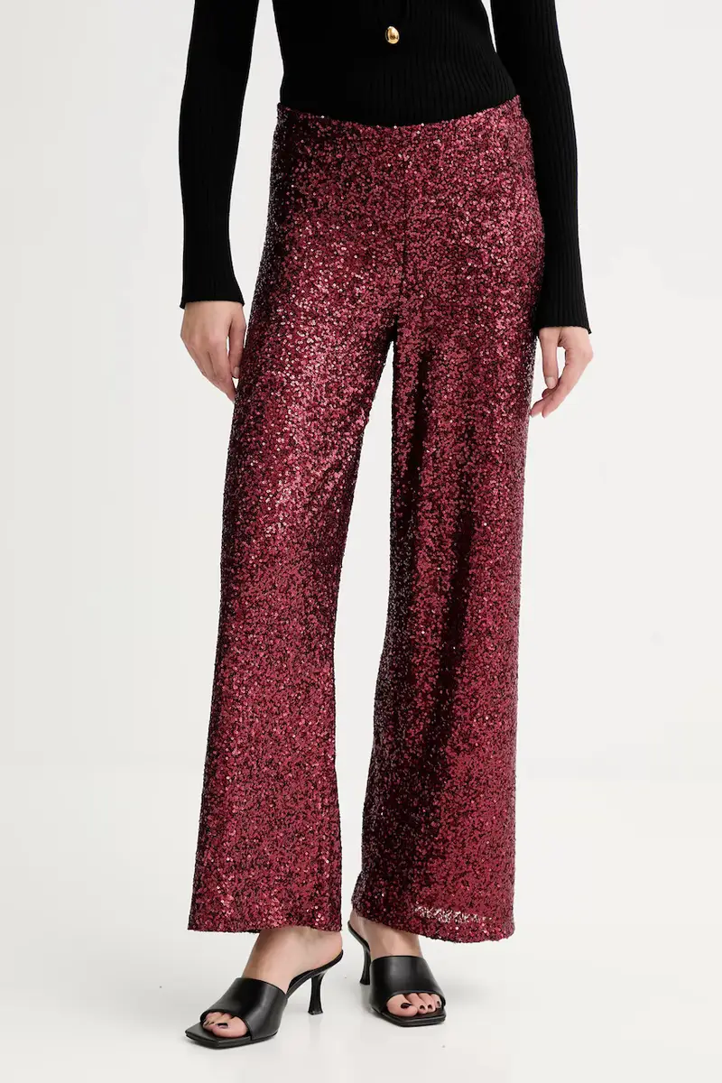 pantaloni donna colore granata miniatura 2