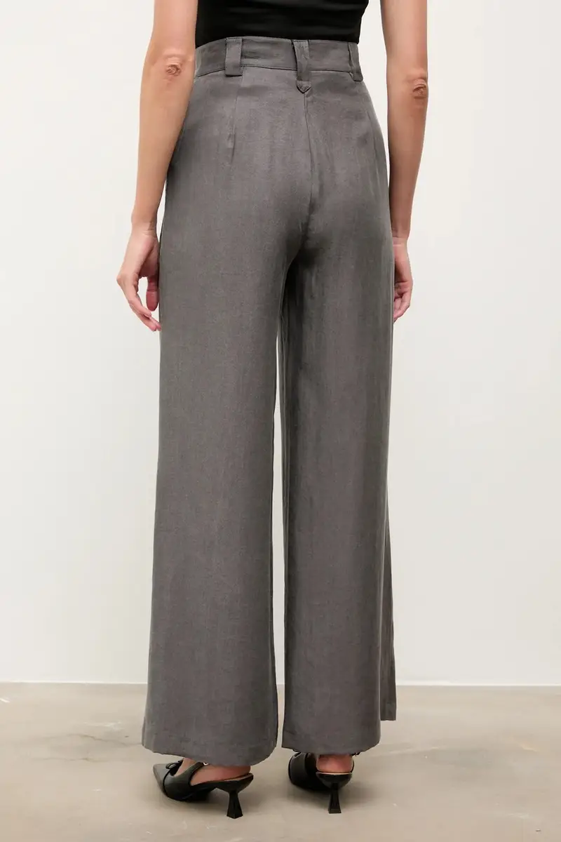 pantaloni donna colore grigio miniatura 3