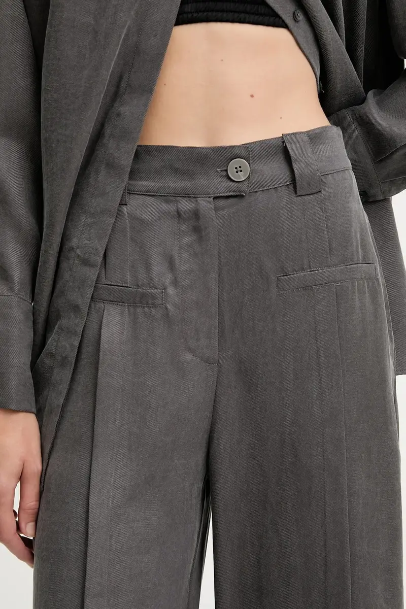 pantaloni donna colore grigio miniatura 5