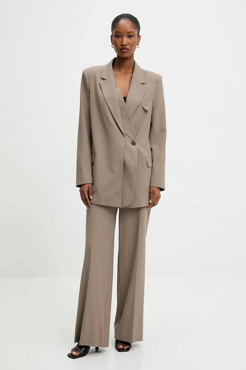 pantaloni donna colore marrone miniatura 2