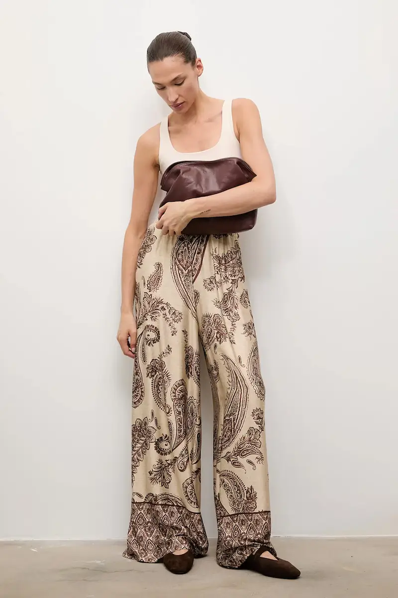 pantaloni donna colore marrone miniatura 2