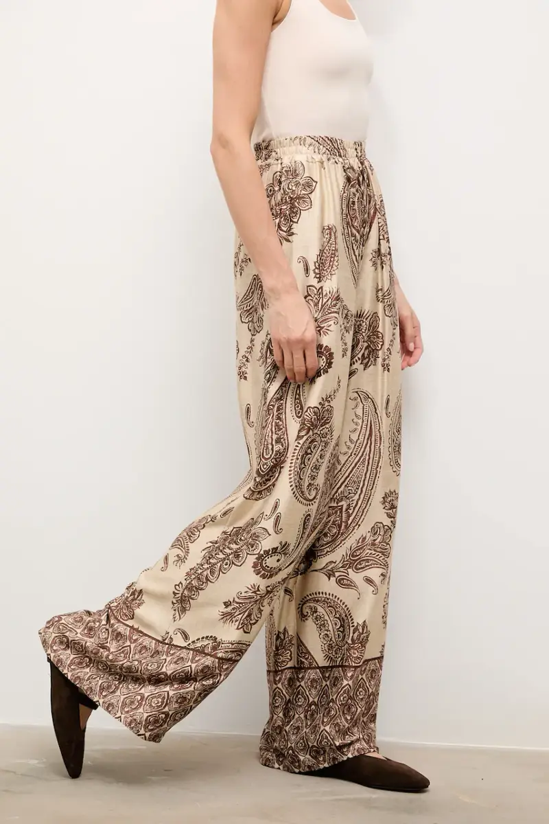 pantaloni donna colore marrone miniatura 3