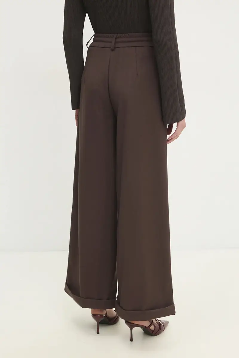 pantaloni donna colore marrone miniatura 3