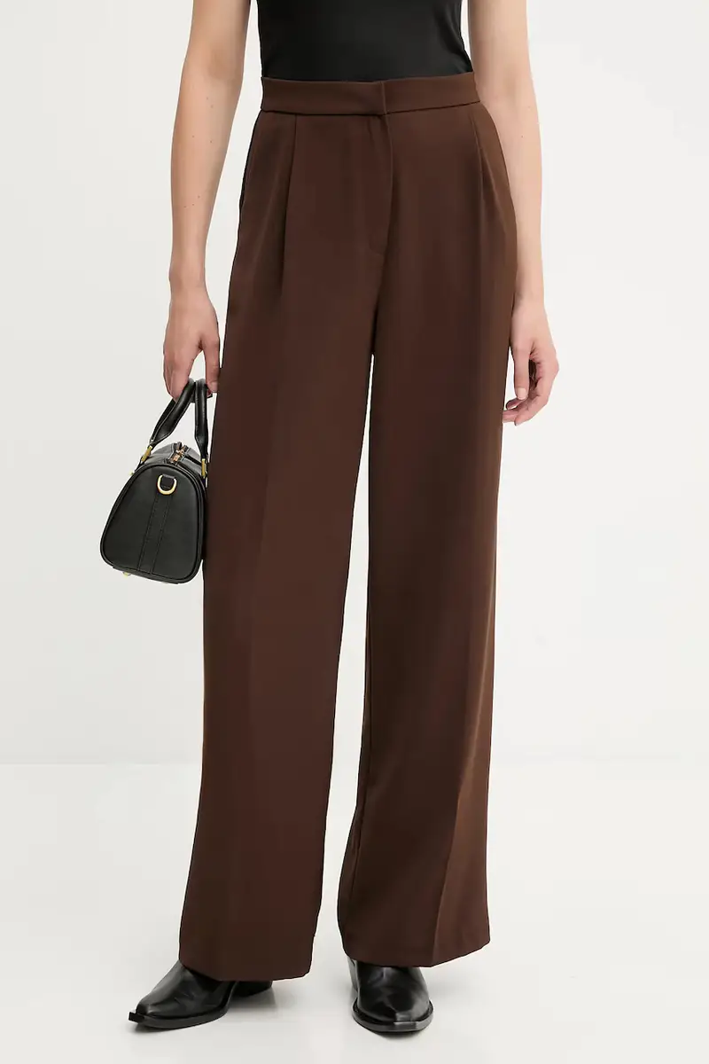 pantaloni donna colore marrone miniatura 2