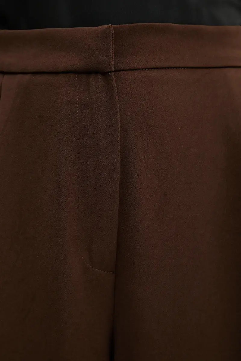 pantaloni donna colore marrone miniatura 4