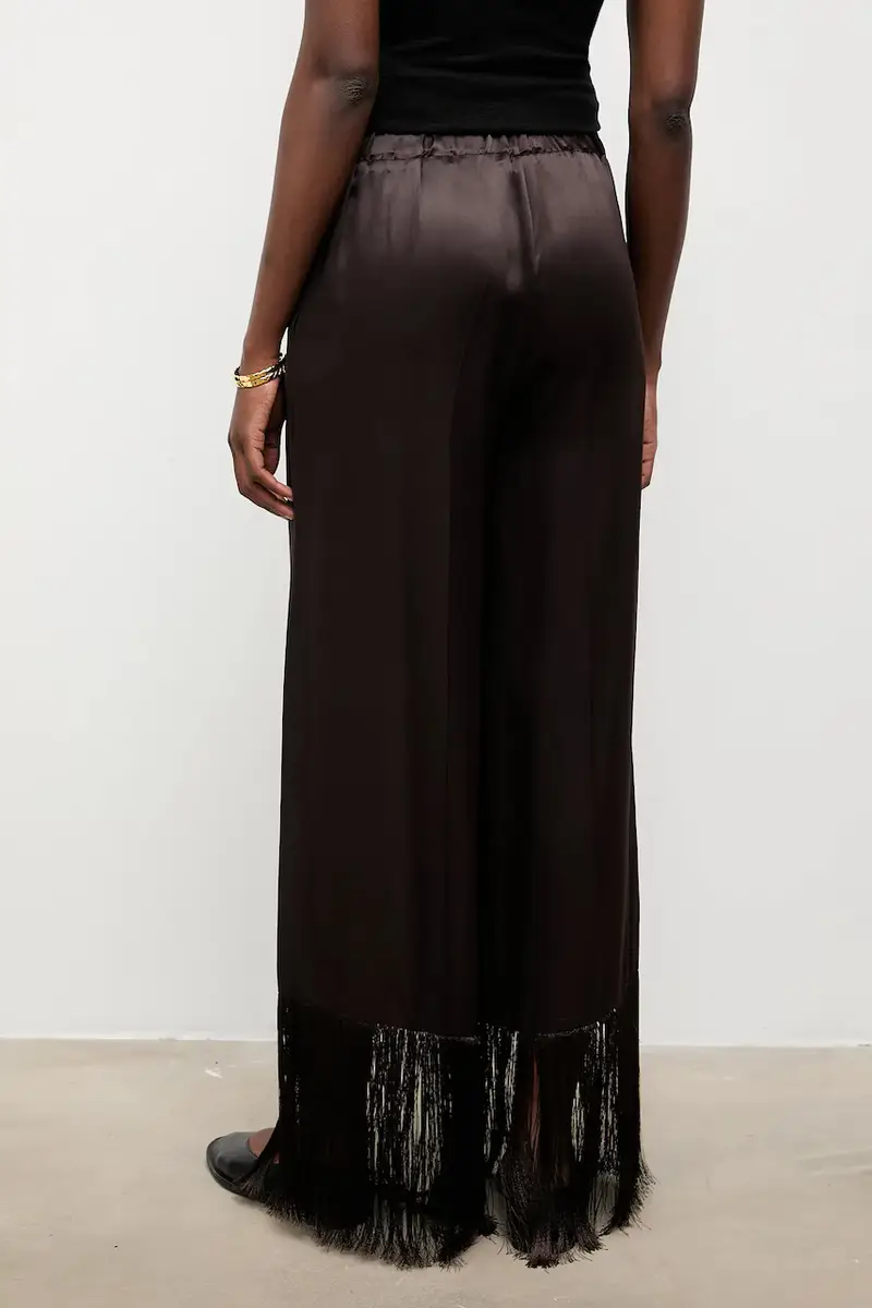 pantaloni donna colore marrone miniatura 4