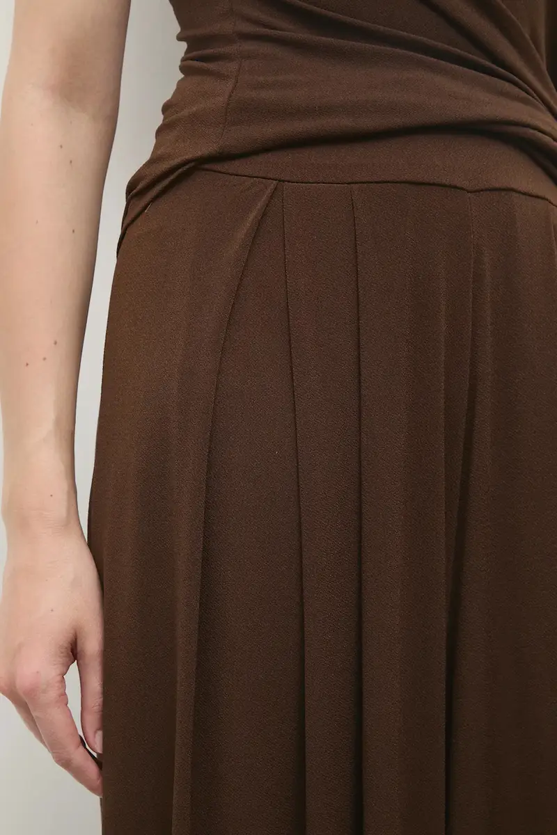 pantaloni donna colore marrone miniatura 4