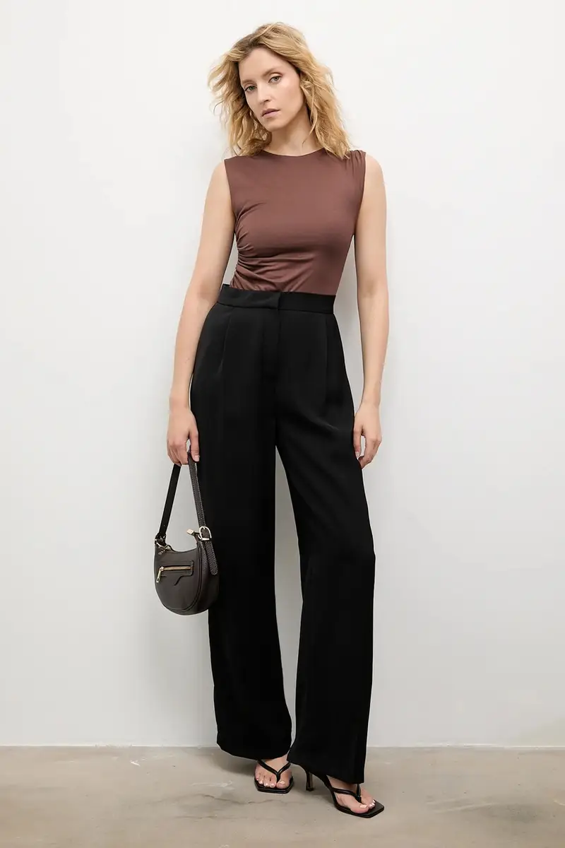 pantaloni donna colore nero miniatura 2