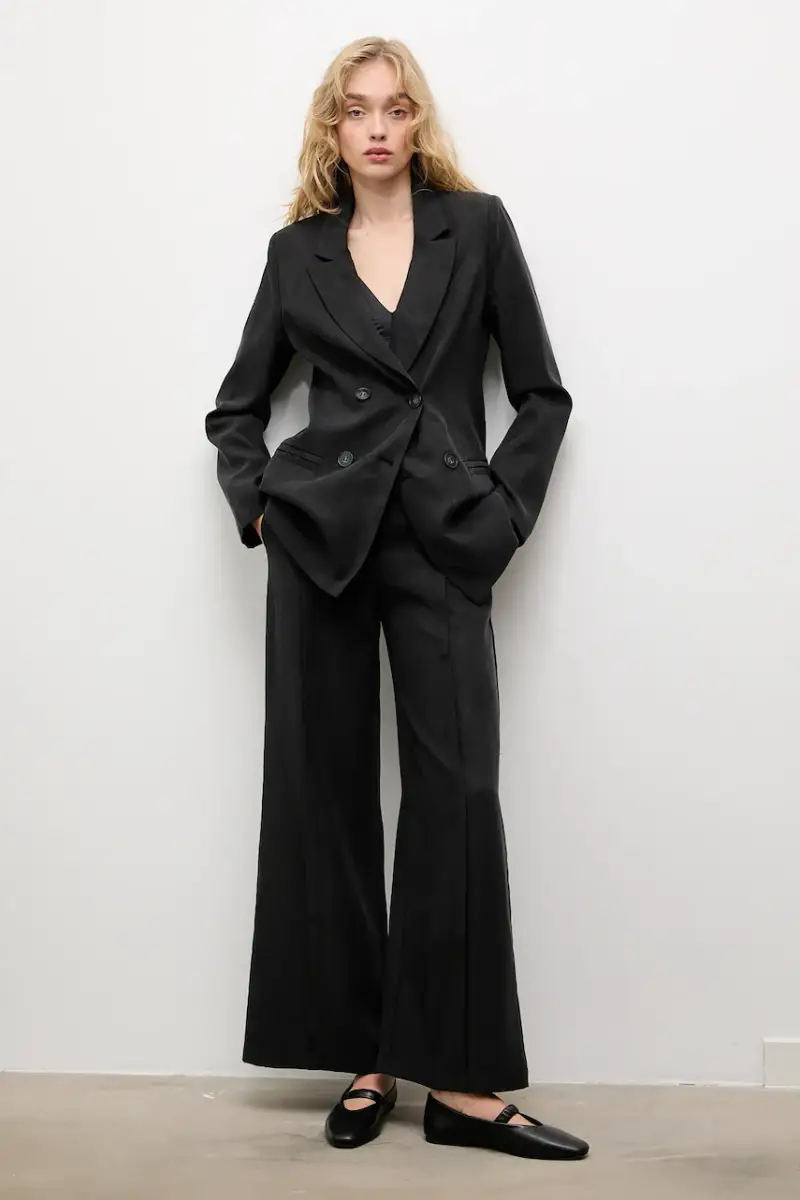 pantaloni donna colore nero miniatura 2