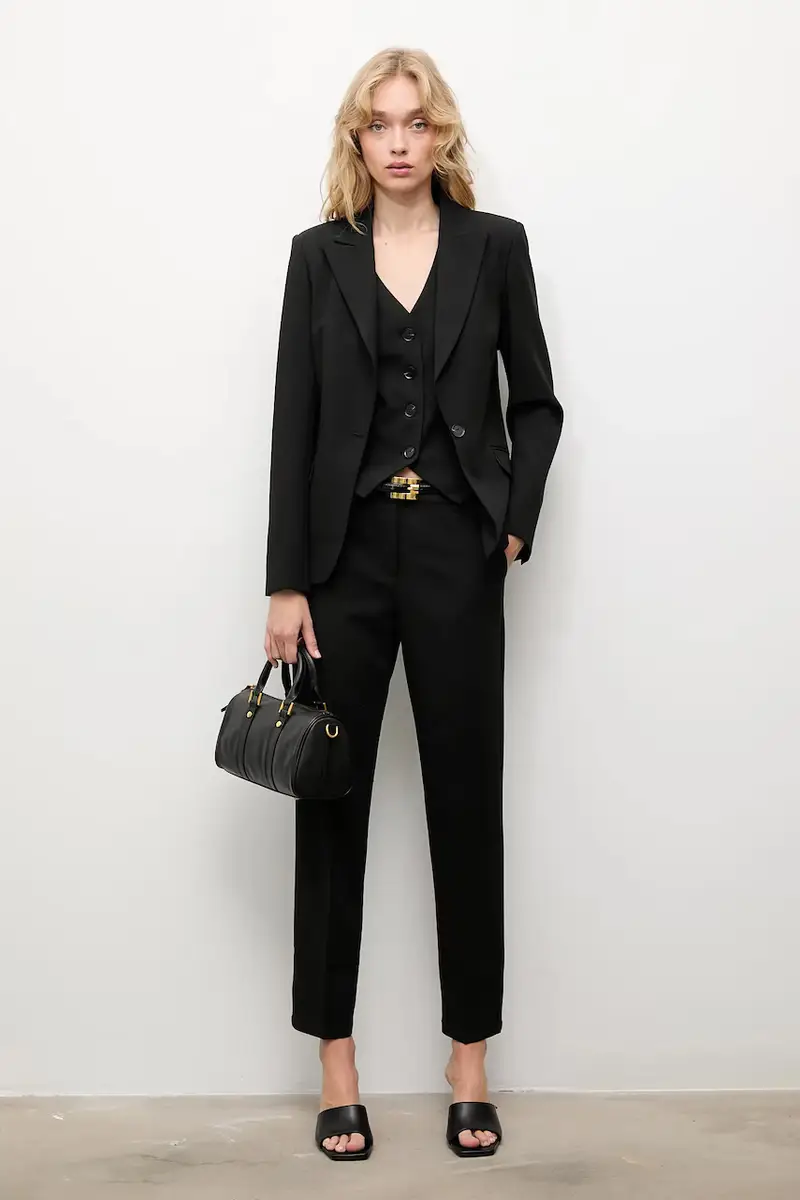 pantaloni donna colore nero miniatura 2