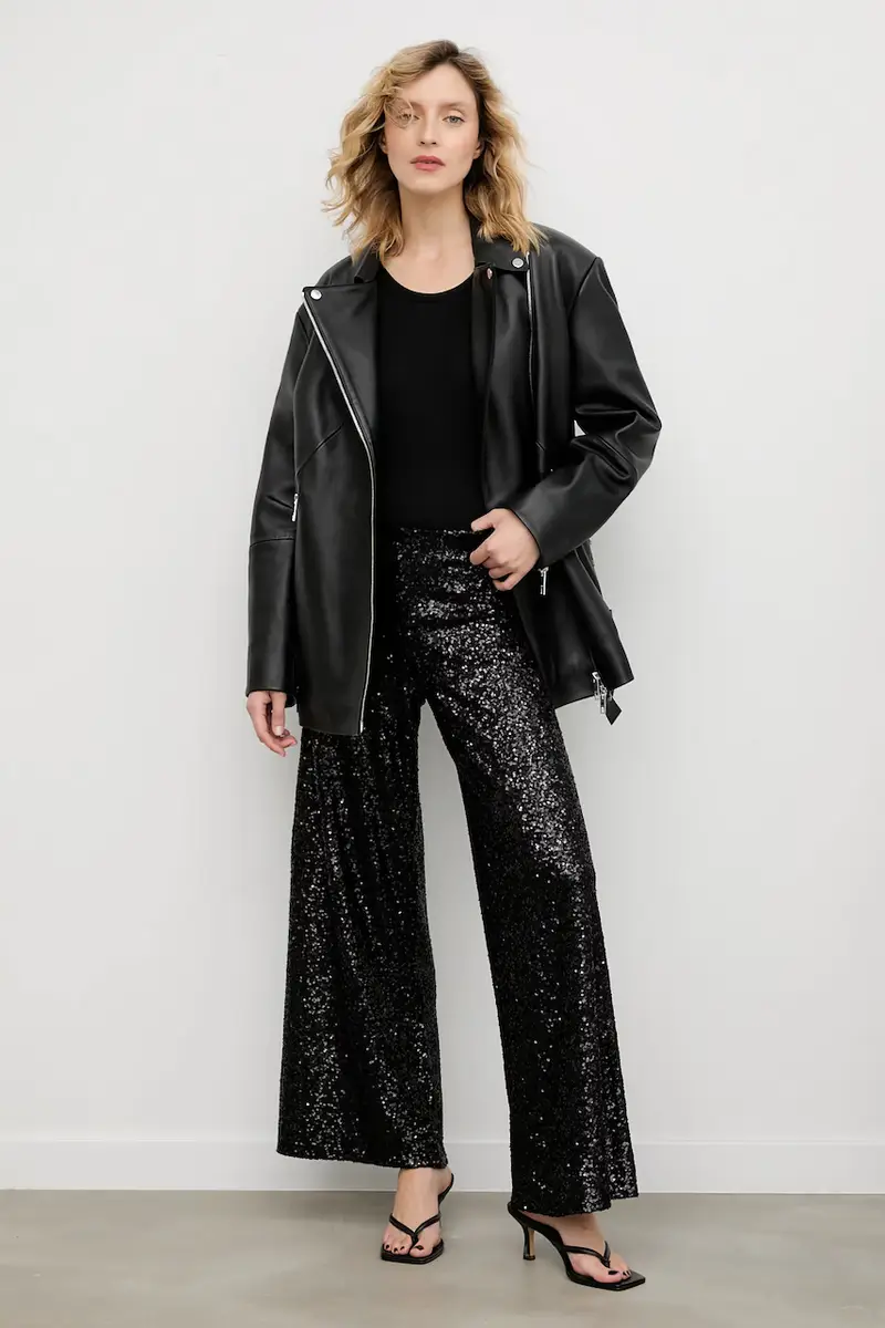 pantaloni donna colore nero miniatura 2