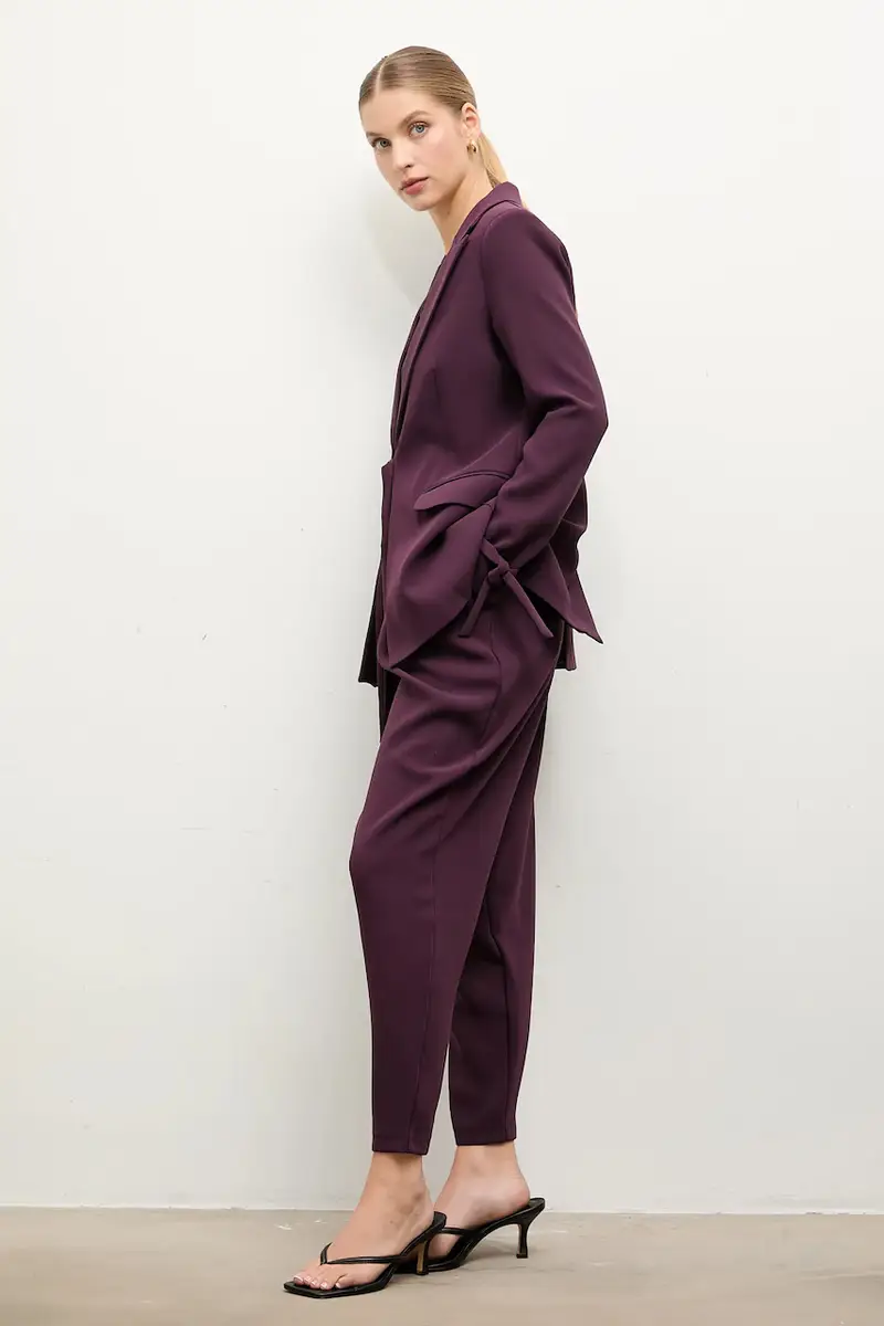 pantaloni donna colore violetto miniatura 2