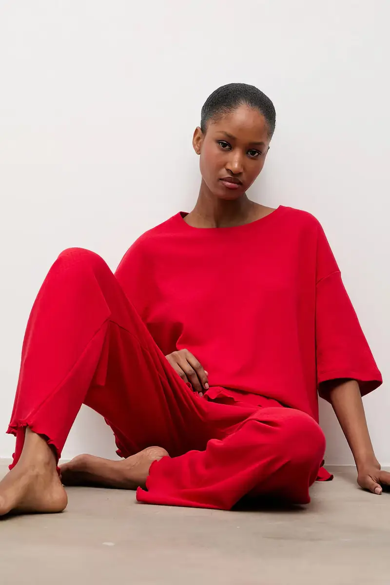 pigiama in lana Rosso