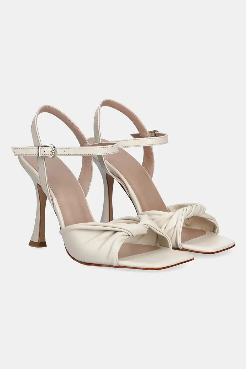 sandali in pelle colore beige miniatura 2