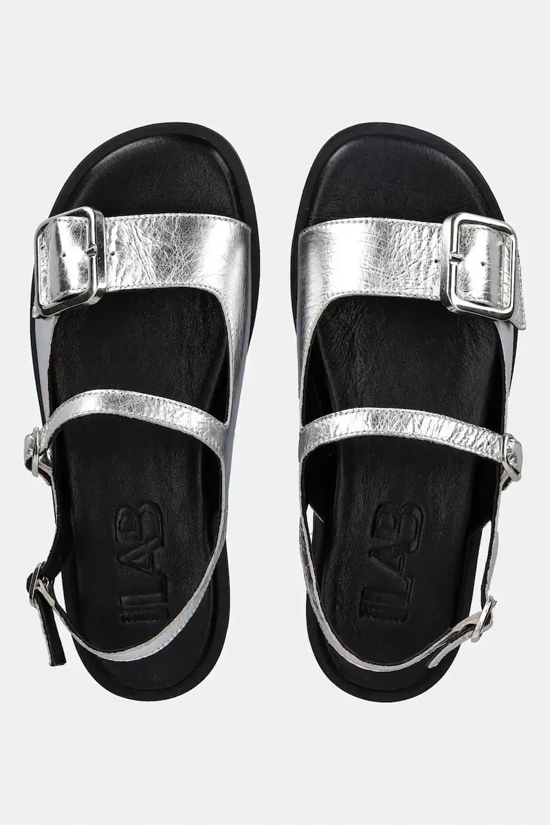 sandali in pelle donna colore argento miniatura 5