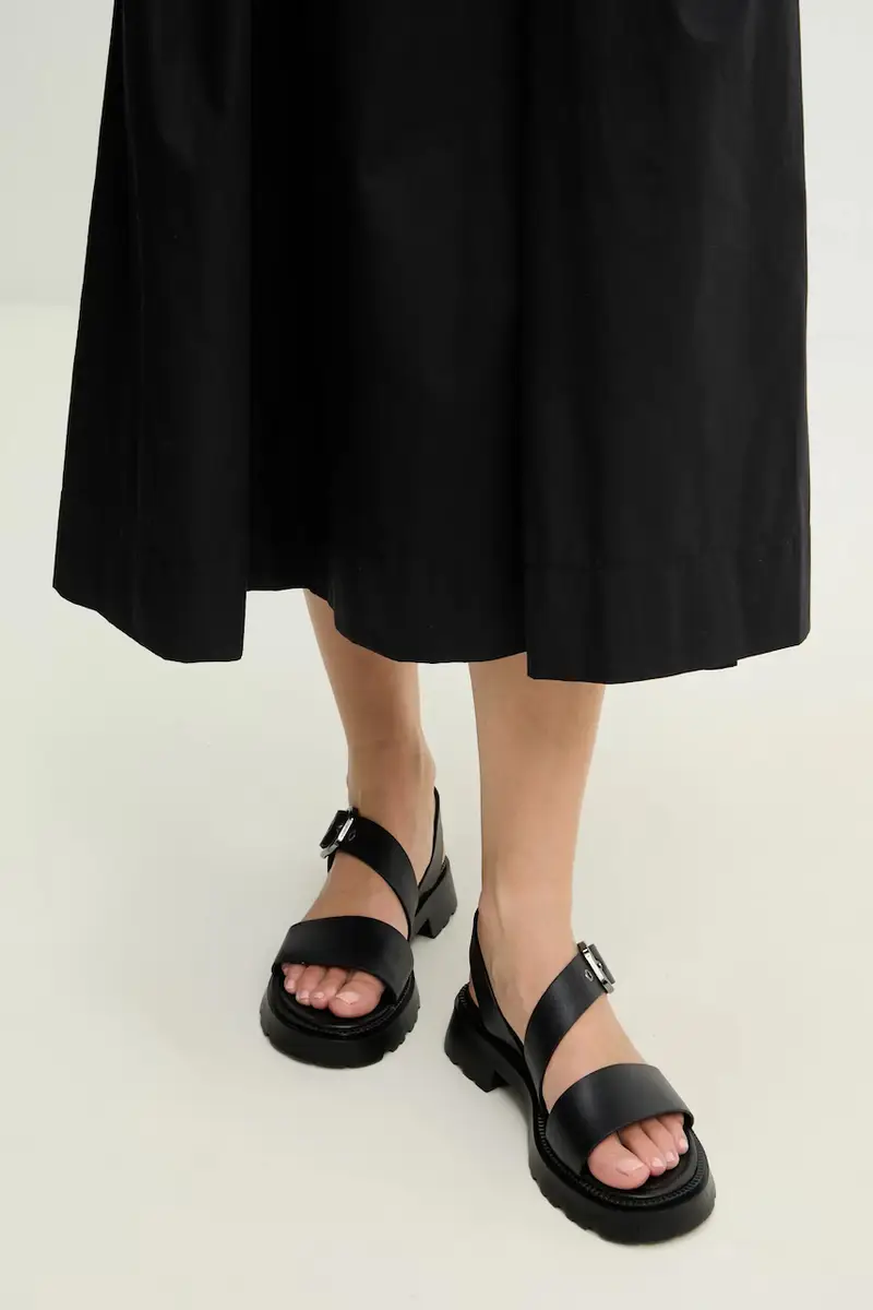 sandali in pelle donna colore nero