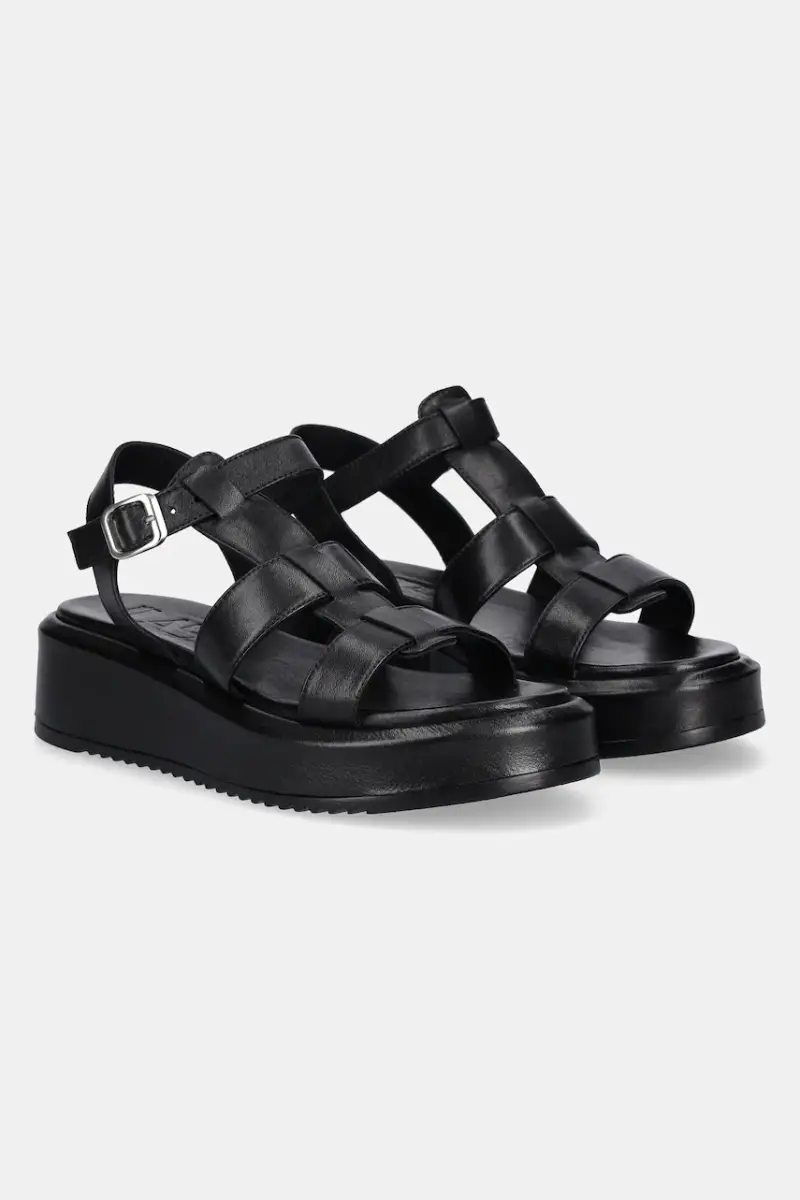 sandali in pelle donna colore nero miniatura 2