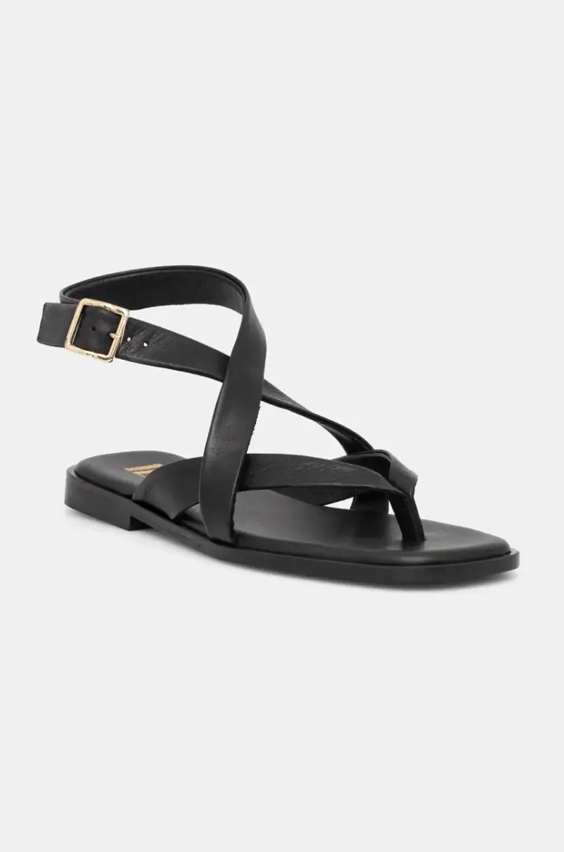 sandali in pelle donna colore nero miniatura 2