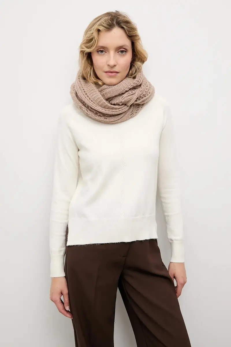 sciarpa con lana Beige miniatura 3