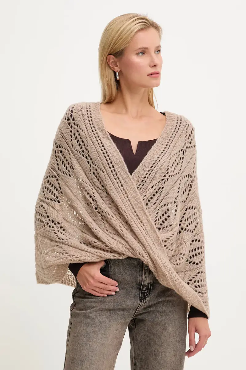 sciarpa con lana Beige