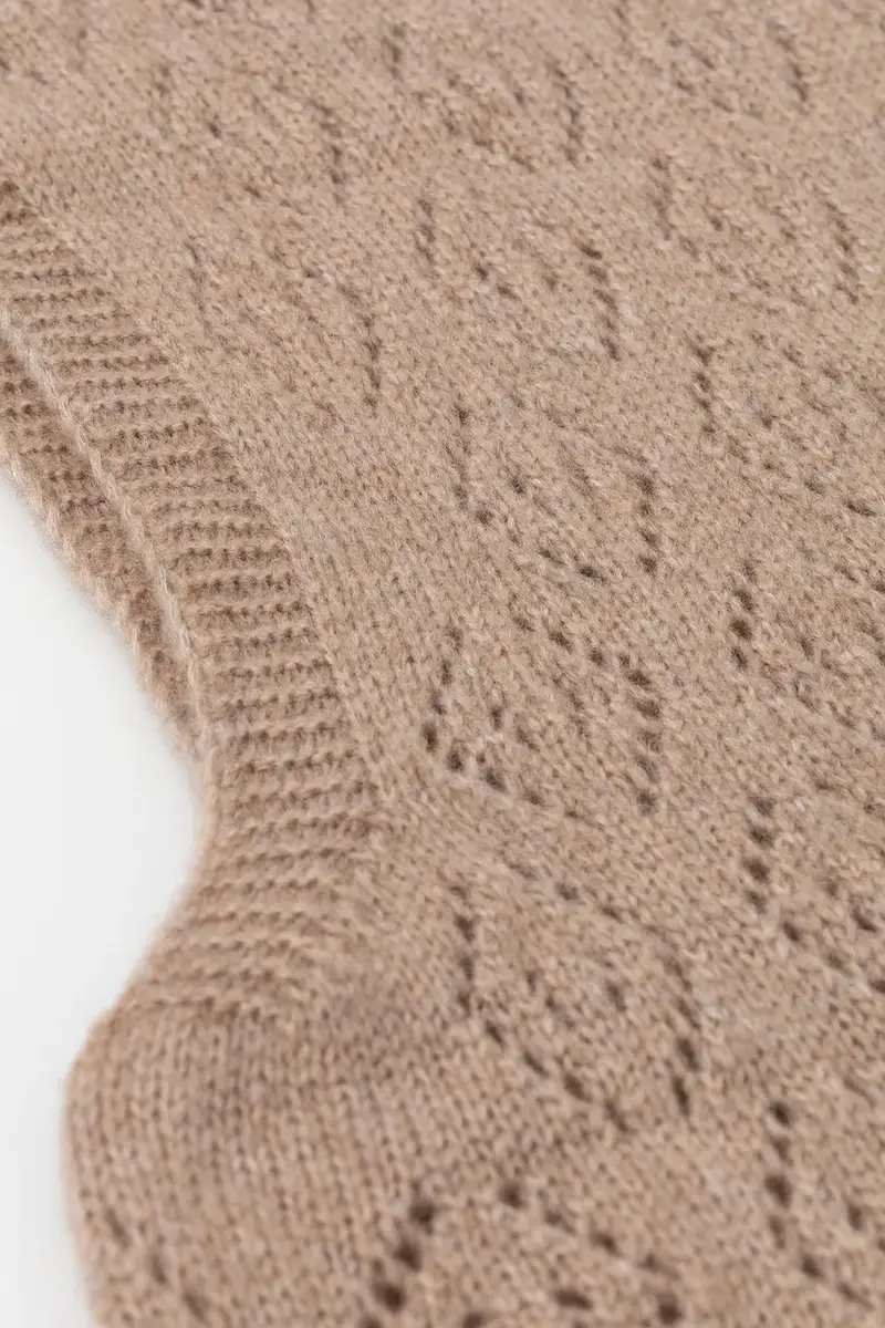 sciarpa con lana Beige miniatura 3